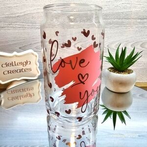 Love You Beer Can glass